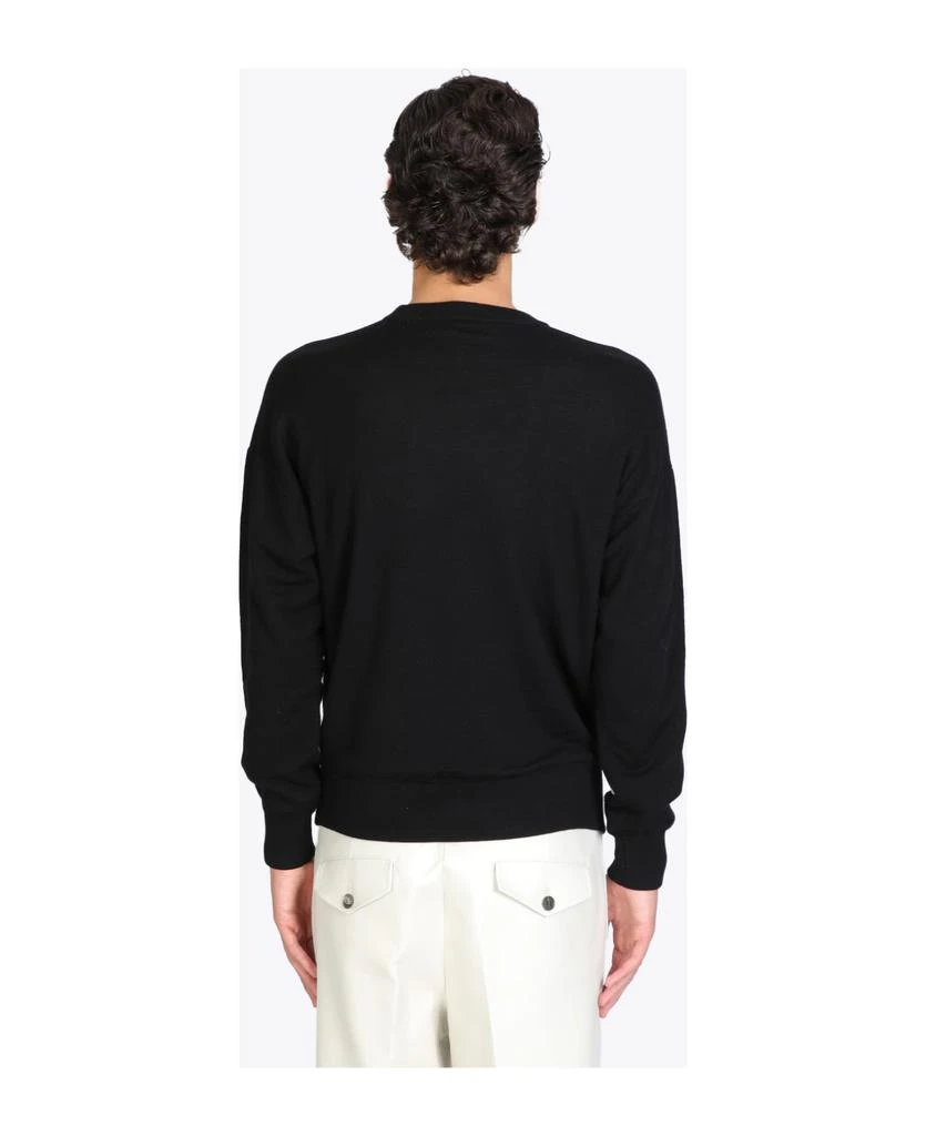 商品Emporio Armani|Pullover Black wool sweater with front logo.,价格¥2204,第2张图片详细描述