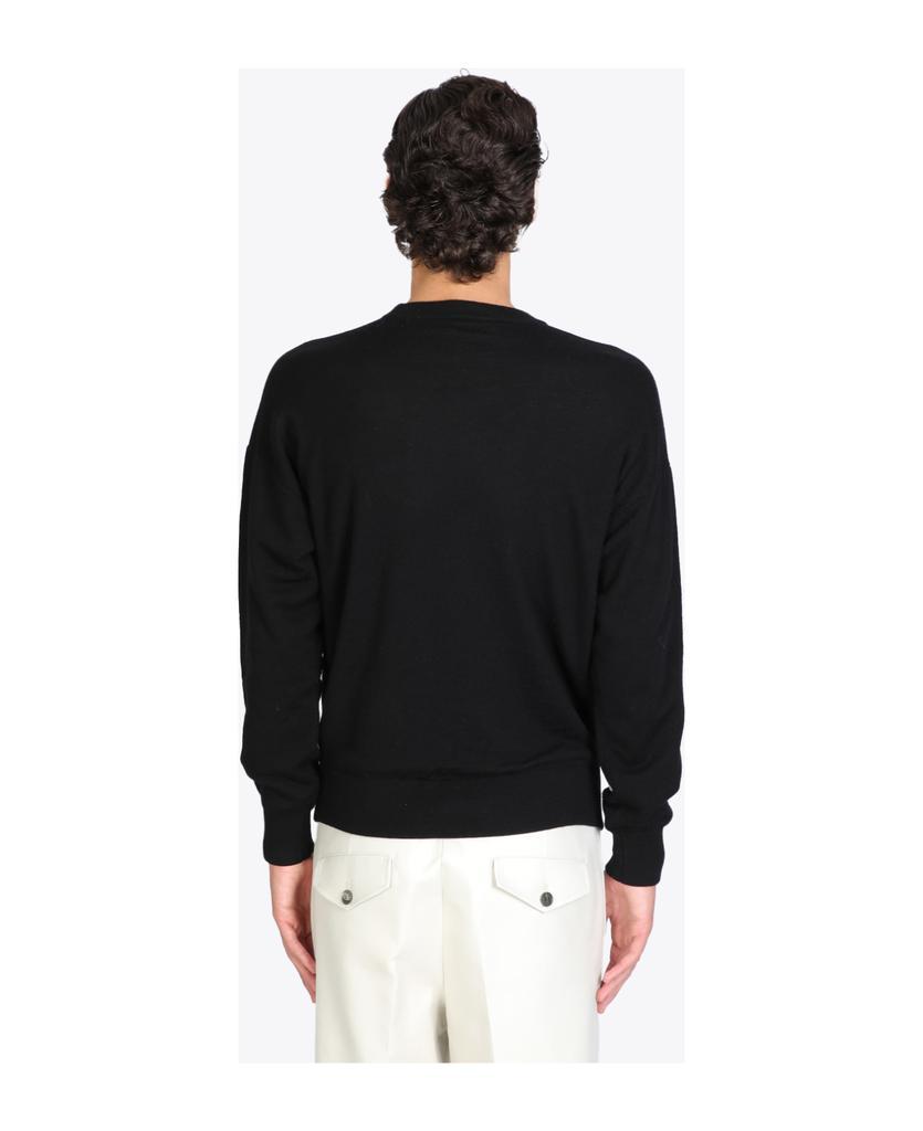 商品Emporio Armani|Pullover Black wool sweater with front logo.,价格¥2001,第4张图片详细描述