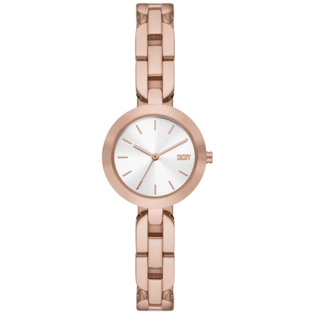 商品DKNY|Women's City Link Three-Hand Rose Gold-Tone Stainless Steel Bracelet Watch, 26mm,价格¥1146,第1张图片