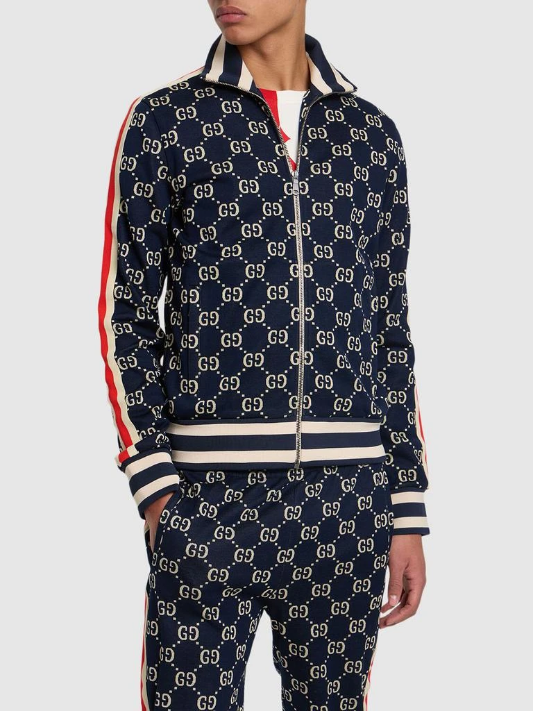 商品Gucci|Gg Supreme Jacquard Zip-up Track Jacket,价格¥15312,第1张图片详细描述