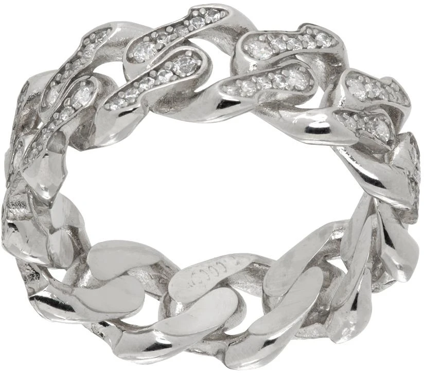 商品Emanuele Bicocchi|Silver Crystal Chain Ring,价格¥1727,第1张图片