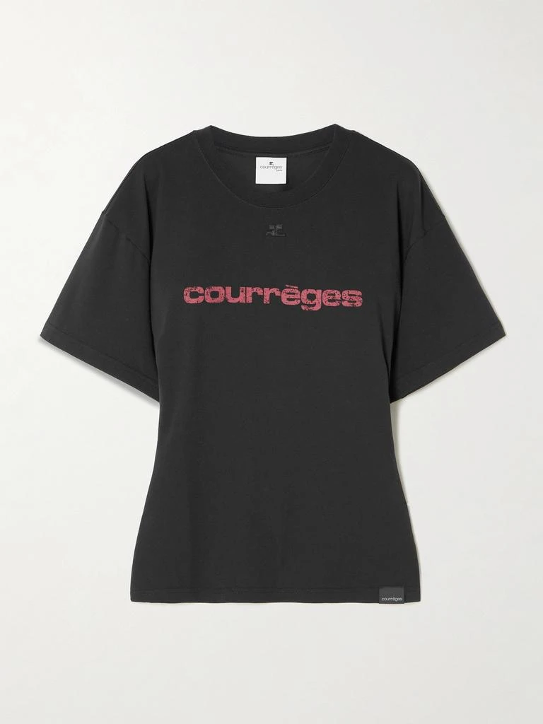 商品courreges|刺绣印花纯棉平纹布 T 恤,价格¥1238,第1张图片