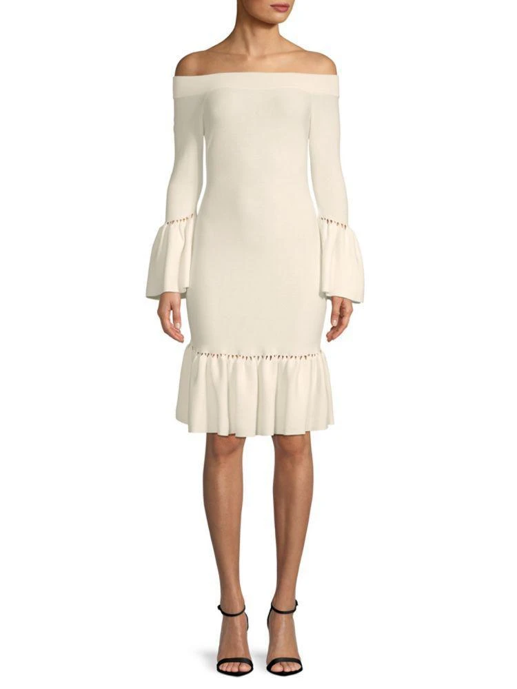 商品Jonathan Simkhai|Knit Off-The-Shoulder Bell Sleeve Dress,价格¥1227,第4张图片详细描述