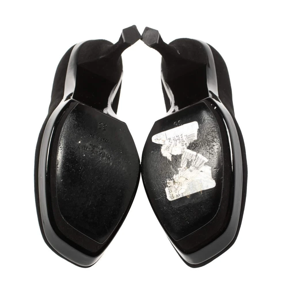 Saint Laurent Paris Black Suede Arya Platform Pumps Size 36 商品