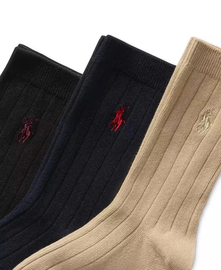 商品Ralph Lauren|Little & Big Boys Wide Rib Slack Socks, 3-Pack,价格¥148,第2张图片详细描述