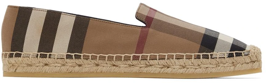 商品Burberry|Beige Vintage Check Espadrilles,价格¥4291,第1张图片