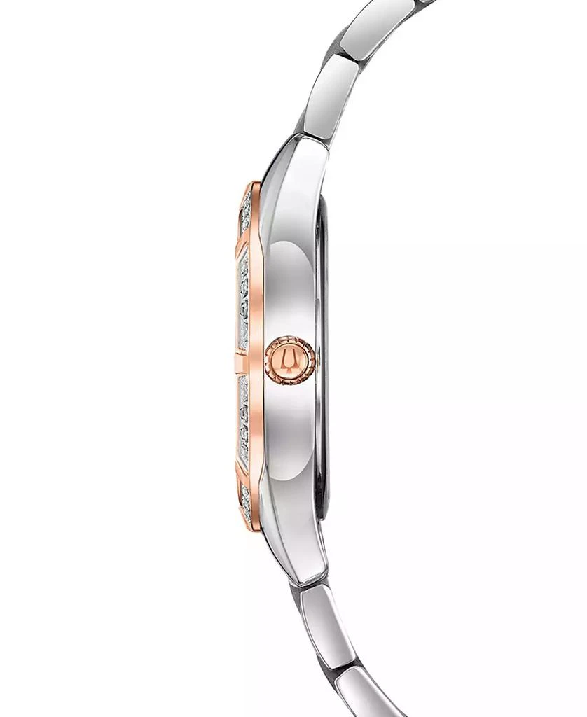 商品Bulova|Women's Sutton Diamond (1/10 ct. t.w.) Two-Tone Stainless Steel Bracelet Watch 32.5mm,价格¥2677,第2张图片详细描述