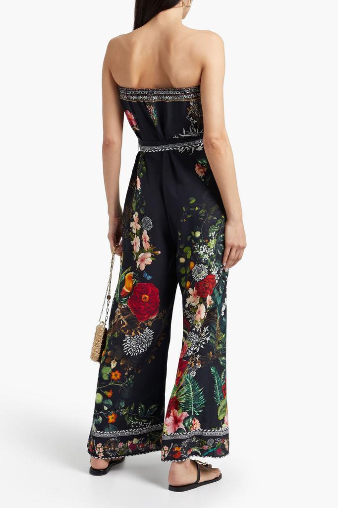 商品Camilla|Strapless crystal-embellished printed silk crepe de chine jumpsuit,价格¥2372,第1张图片