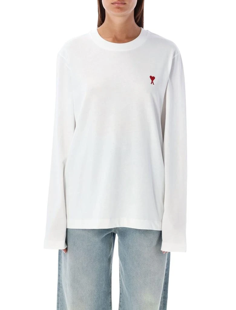 商品AMI|AMI Paris Ami de Coeur Logo Embroidered Long-Sleeved T-Shirt,价格¥960,第1张图片