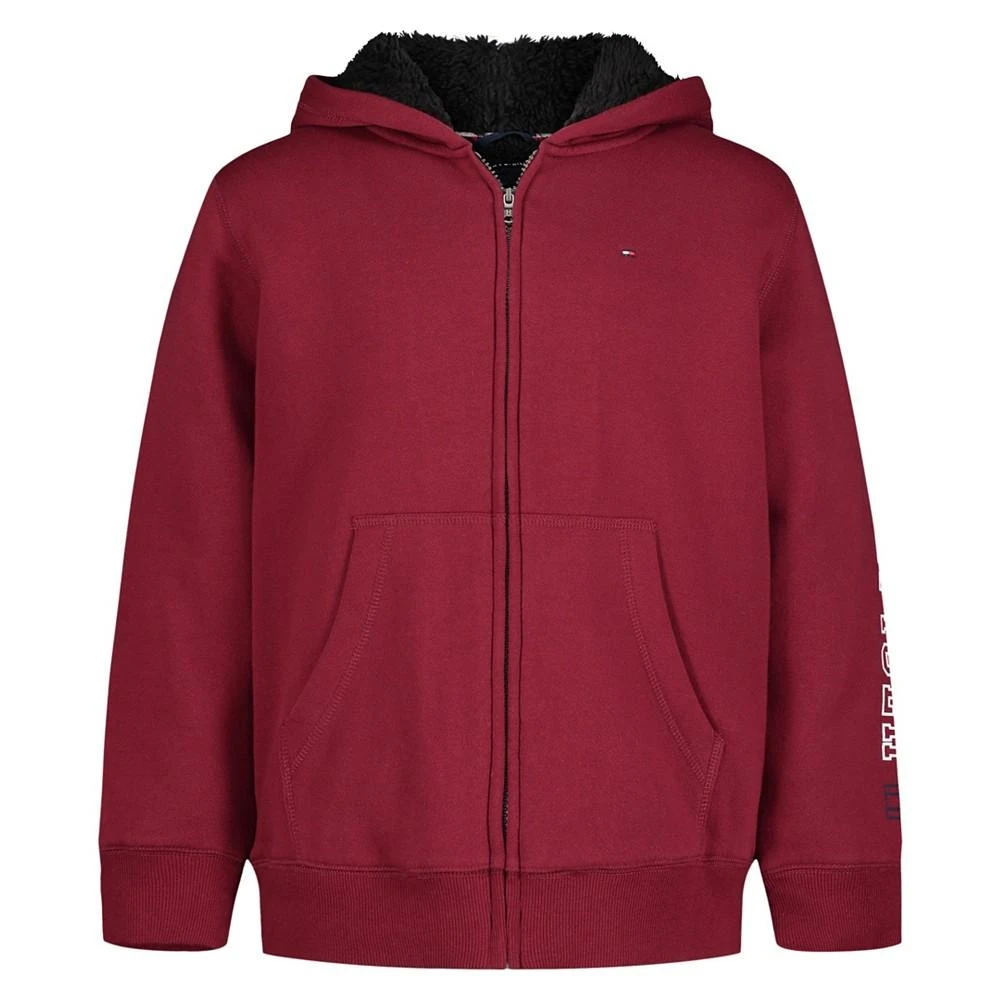 商品Tommy Hilfiger|Toddler Boys Screen Long Sleeve Zip Sherpa- 100% Polyester Hoodie,价格¥82,第1张图片