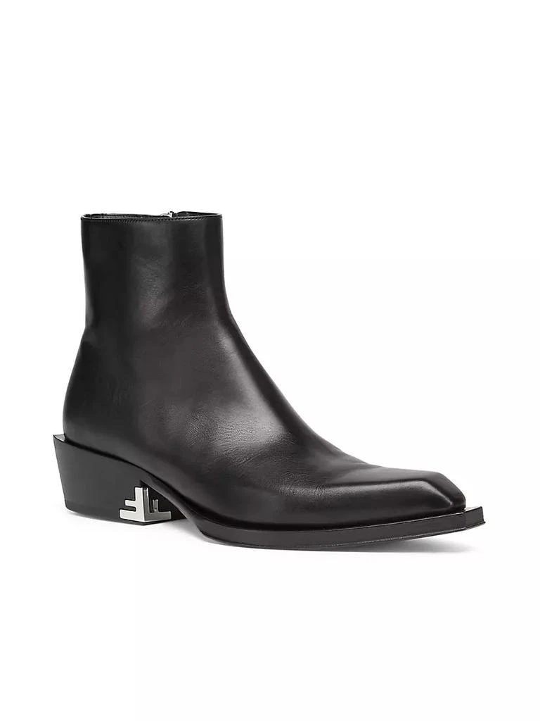 商品Fendi|Leather Stacked Heel Ankle Boots,价格¥12446,第2张图片详细描述