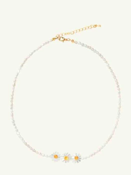 商品GETMEBLING|Pearl Daisy Necklace (3 Type),价格¥532,第2张图片详细描述