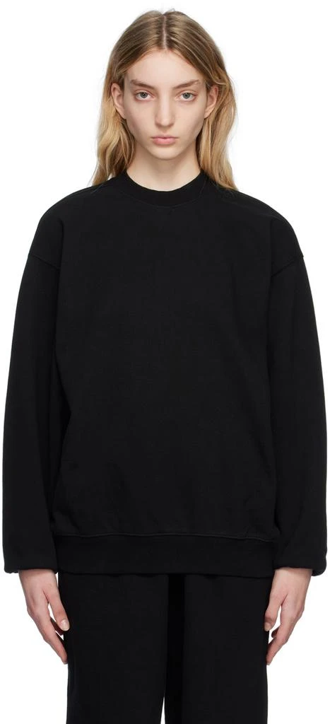 商品SKIMS|Black SKIMS Boyfriend Fleece Crew Neck Sweatshirt,价格¥487,第1张图片