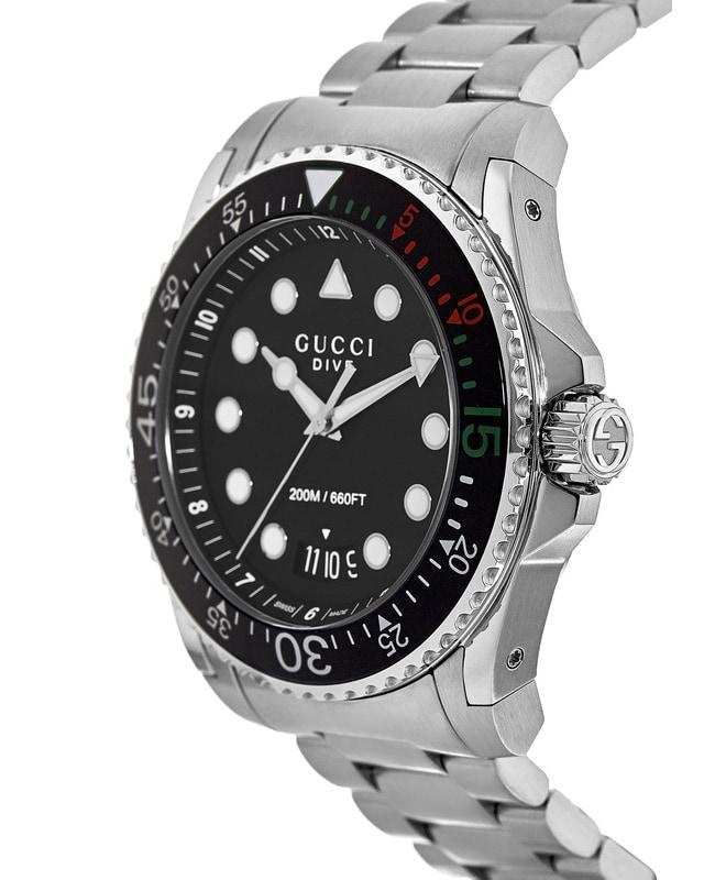Gucci Dive Black Dial Stainless Steel Men's Watch YA136208A商品第3张图片规格展示