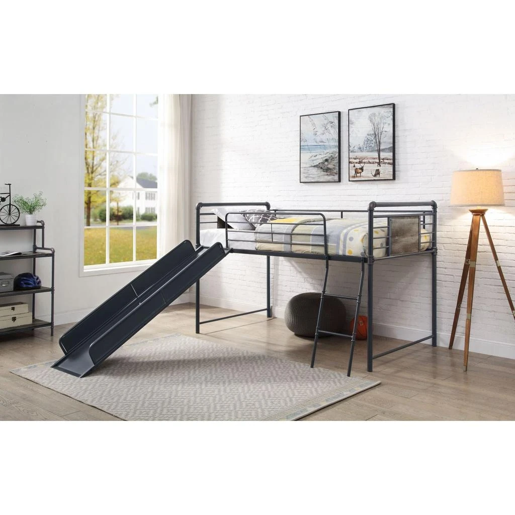 商品Simplie Fun|Cordelia Twin Loft Bed w/Slide in Oak,价格¥9024,第1张图片