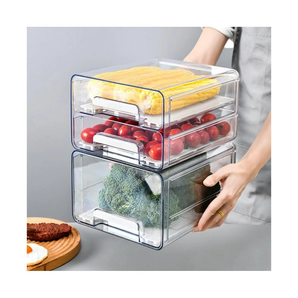 商品Lille Home|Multi-Functional Drawer, Produce Saver, Organizer Bins, 2 Layers,价格¥263,第2张图片详细描述