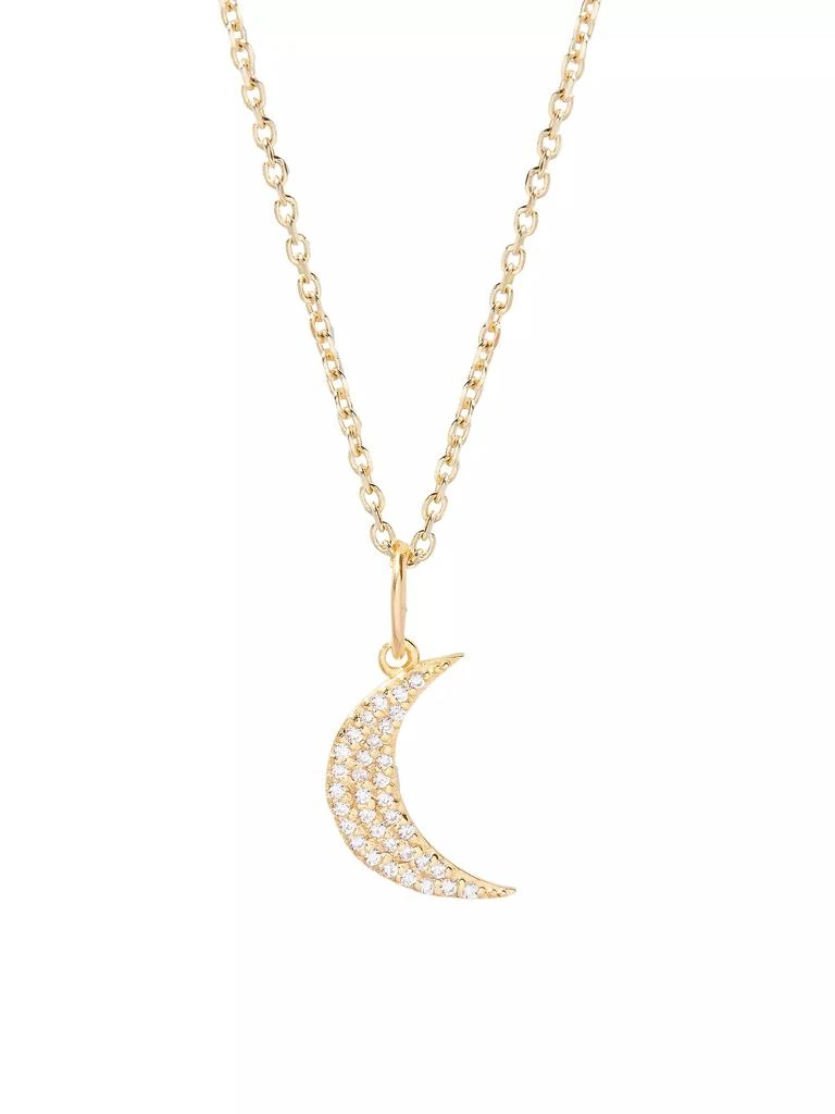 商品brook & york|Adeline Moon 14K-Gold Vermeil & White Topaz Pendant Necklace,价格¥825,第1张图片