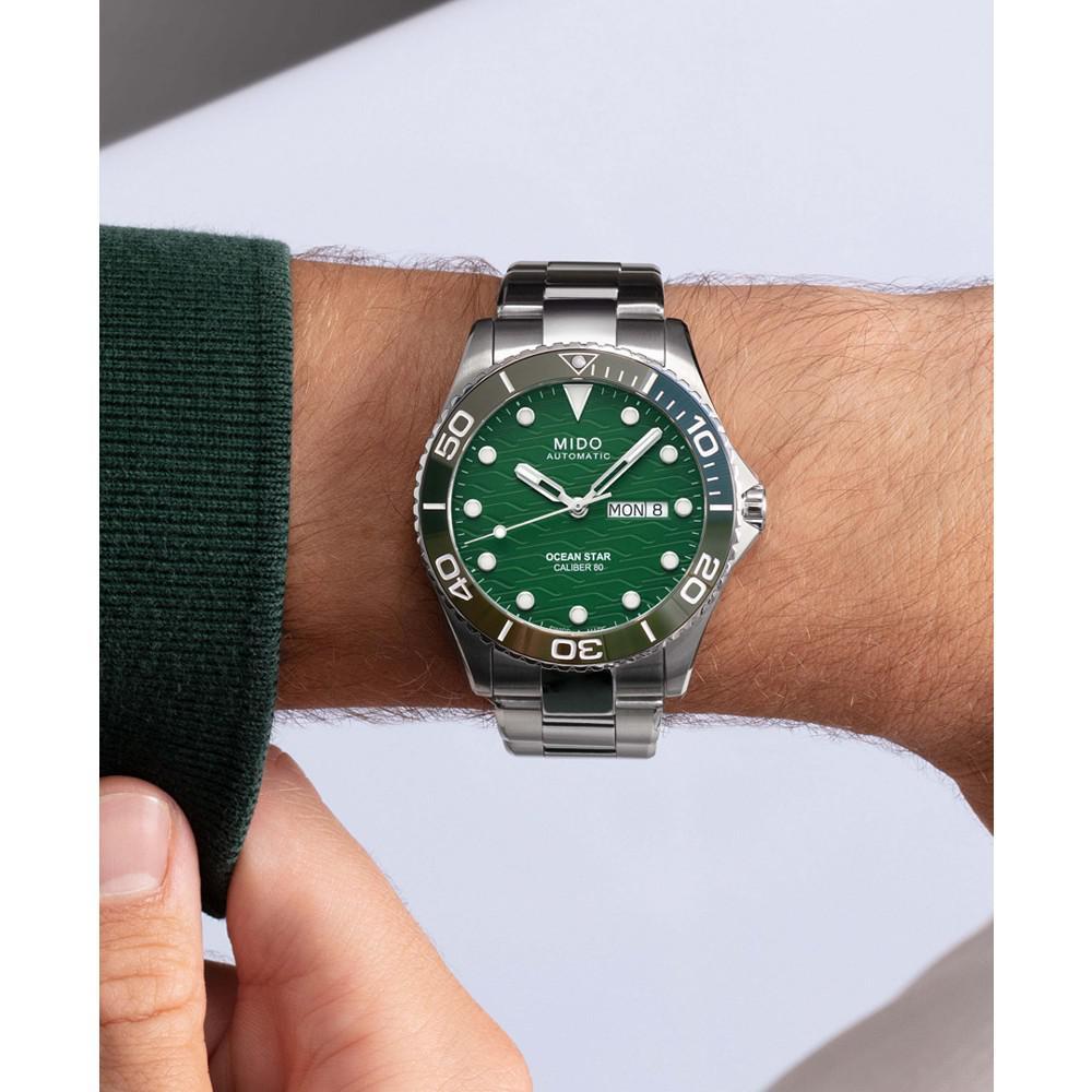 商品MIDO|Men's Swiss Automatic Ocean Star Stainless Steel Bracelet Watch 43mm,价格¥8431,第6张图片详细描述