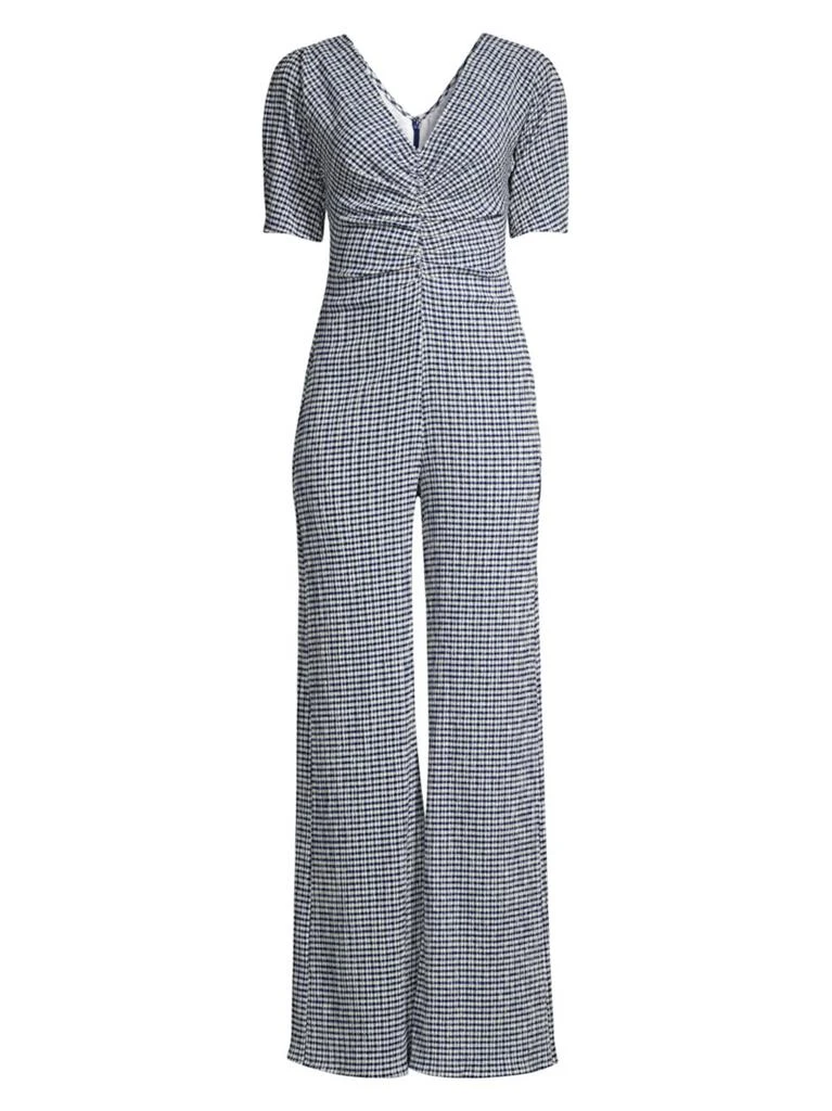 商品Staud|Fraise Puckered Check Jumpsuit,价格¥697,第1张图片