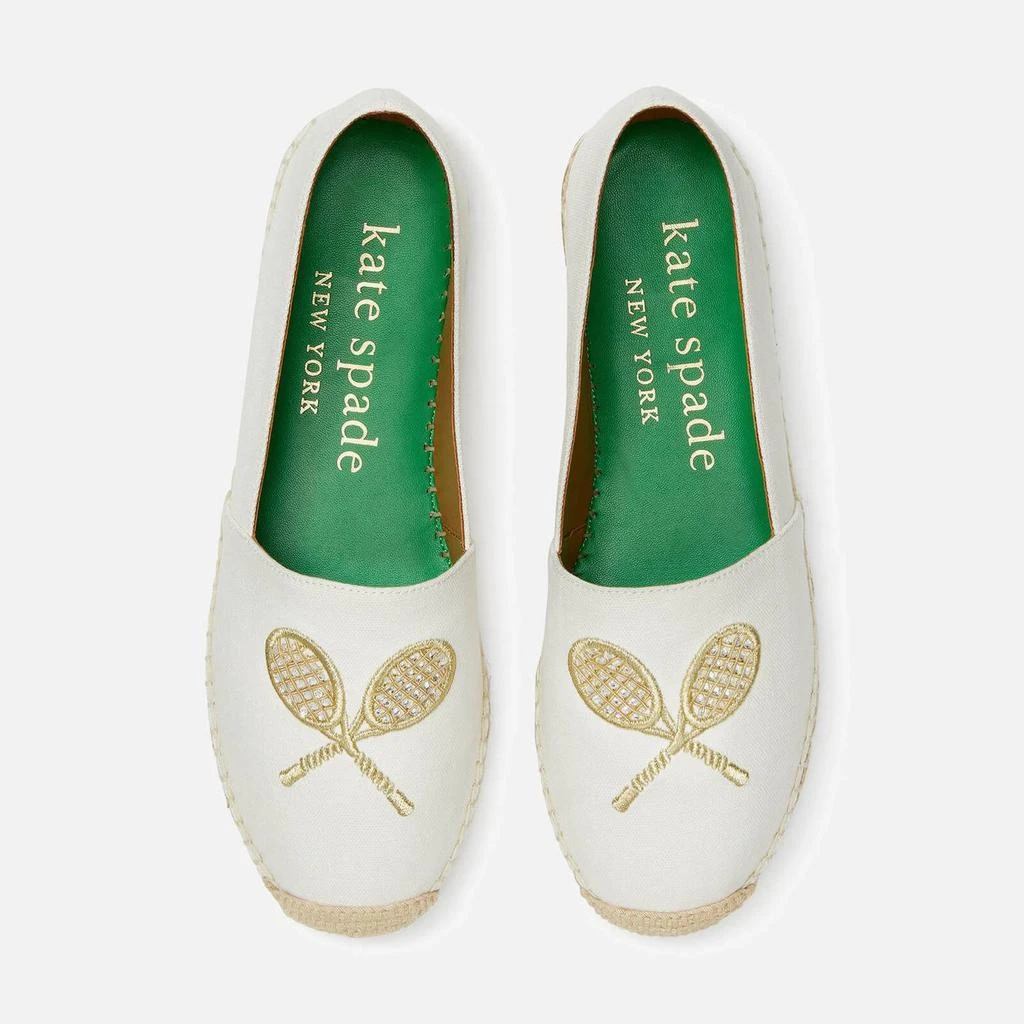 商品Kate Spade|Kate Spade New York Women's Doubles Canvas Espdrilles - Optic White,价格¥346,第2张图片详细描述