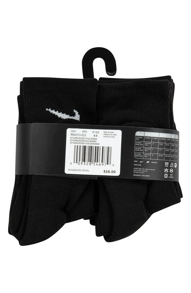 Kids' 6-Pack Performance Cushioned Crew Socks 商品