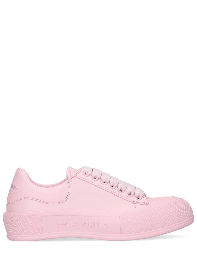 商品Alexander McQueen|45mm Deck Plimsoll Leather Sneakers,价格¥4133,第1张图片