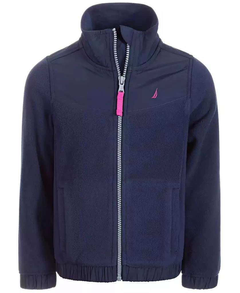 商品Nautica|Little Girls Zip-Up Polar Fleece Hoodie,价格¥135,第1张图片