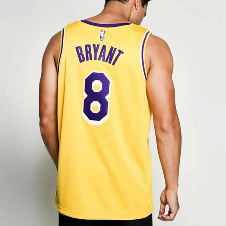 商品[国内直发] NIKE|SW球迷版 湖人队 科比 8号 新赛季球队限定 NBA球衣 篮球背心 男款 黄色,价格¥2043,第5张图片详细描述