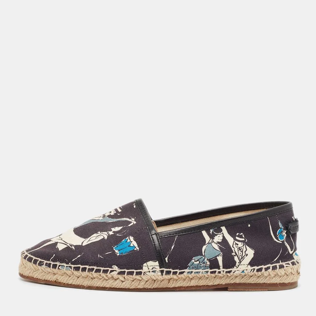 商品[二手商品] Dolce & Gabbana|Dolce & Gabbana Navy Blue Printed Canvas Slip On Espadrilles Size 40,价格¥1864,第1张图片