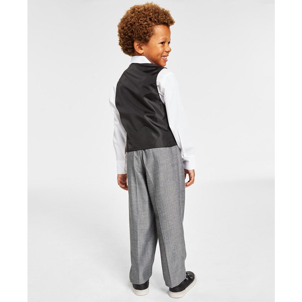 Little Boys 4-Pc. Velvet Vest, Pants, Shirt & Bowtie Set商品第3张图片规格展示
