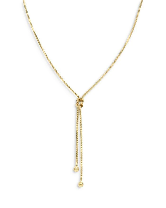 商品Alberto Amati|14K Yellow Gold Knotted Popcorn Link Lariat Necklace, 18",价格¥4130,第1张图片