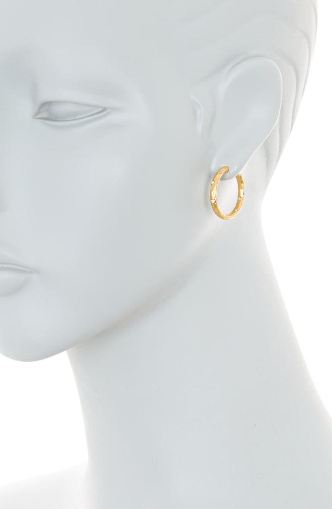 cz hammered huggie hoop earrings商品第2张图片规格展示