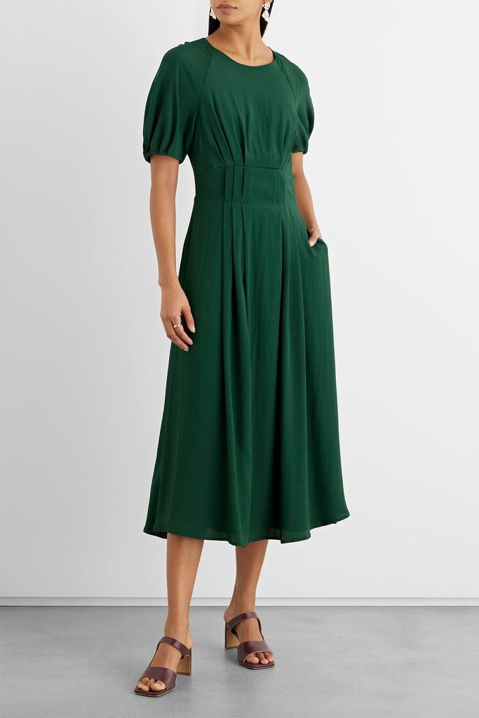 Heather pleated crepe midi dress商品第2张图片规格展示