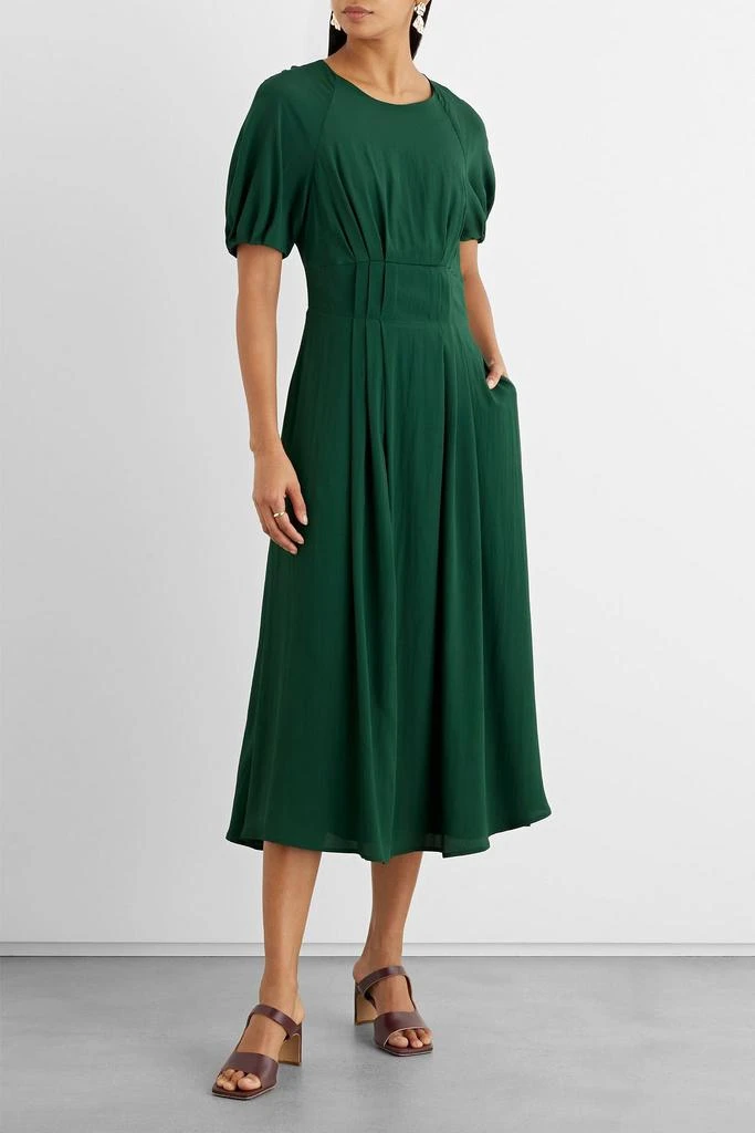 商品IRIS & INK|Heather pleated crepe midi dress,价格¥960,第2张图片详细描述