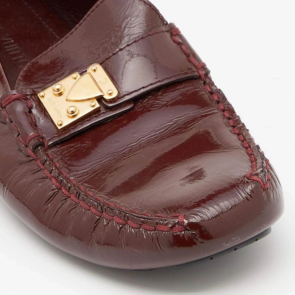 Louis Vuitton Burgundy Patent Leather Slip On Loafers Size 37.5 商品