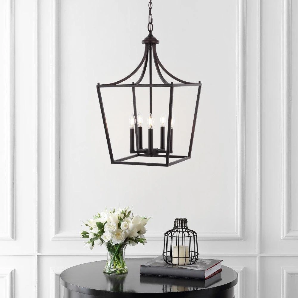 商品JONATHAN Y|Camden 16" 5-Light Iron Classic Midcentury Pendant Lantern,价格¥1606,第1张图片