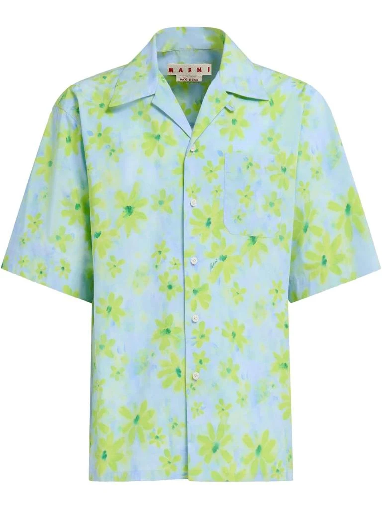 商品Marni|Green Cotton Poplin Bowling Shirt,价格¥3871,第1张图片