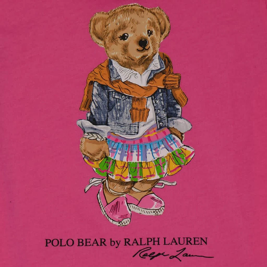 商品Ralph Lauren|Kids Polo Bear Pink Cotton T-shirt,价格¥207,第3张图片详细描述