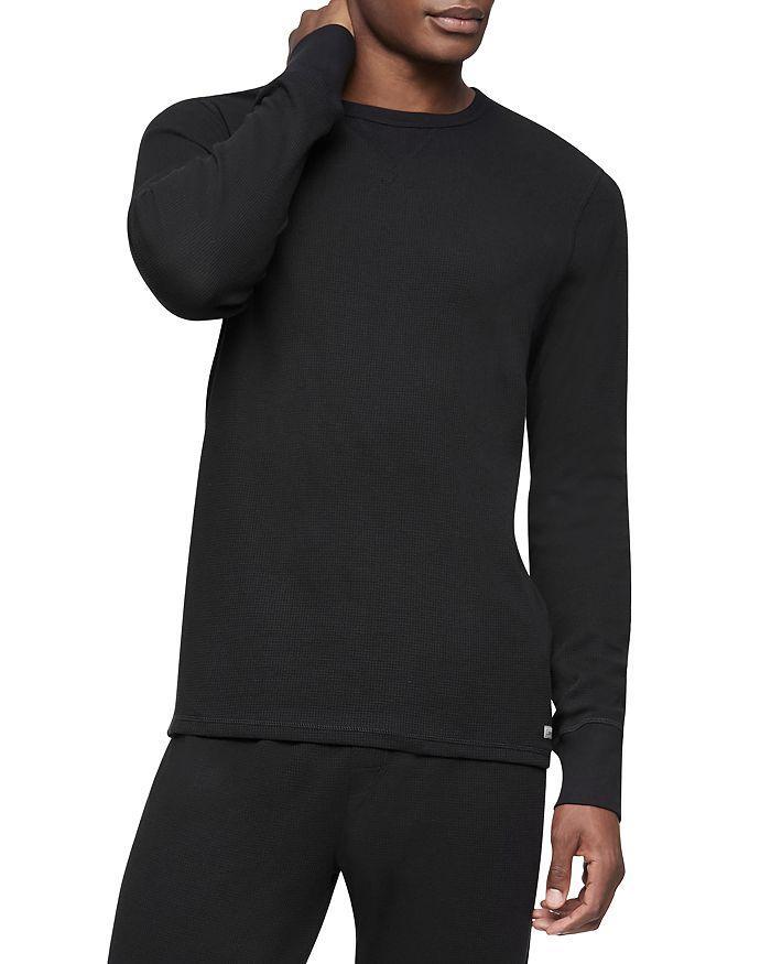 商品Calvin Klein|Cotton Blend Thermal Waffle Knit Long Sleeve Sleep Tee,价格¥145,第1张图片