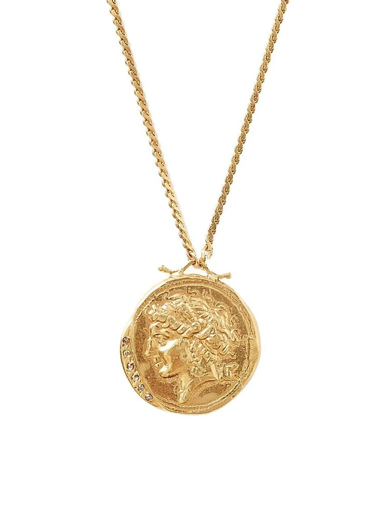 商品Chan Luu|18K-Gold-Plated &amp; Champagne Diamonds Coin Necklace,价格¥1830,第2张图片详细描述