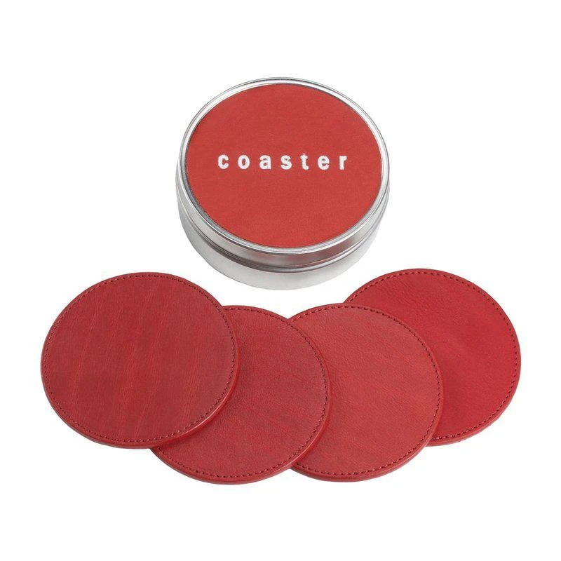 商品Graphic Image|4 Leather Coasters with Tin Box,价格¥337,第1张图片
