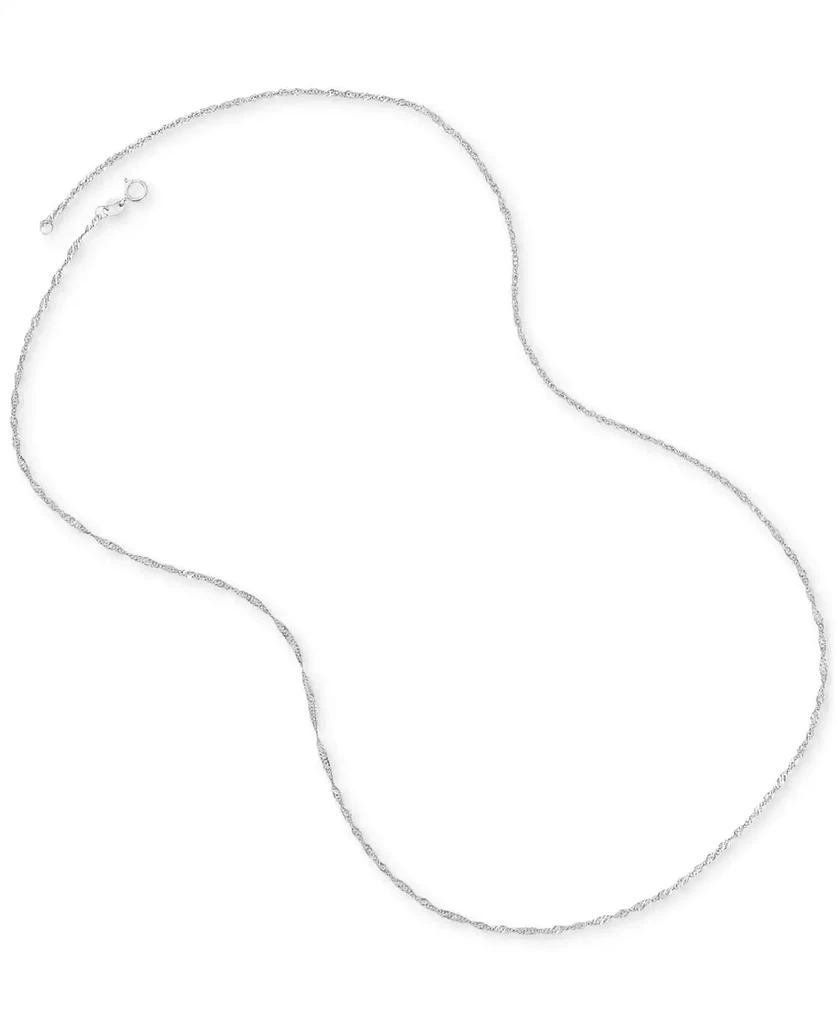 商品Macy's|Singapore Chain 20" Strand Necklace (1-1/3mm) in 14k White Gold,价格¥1187,第2张图片详细描述