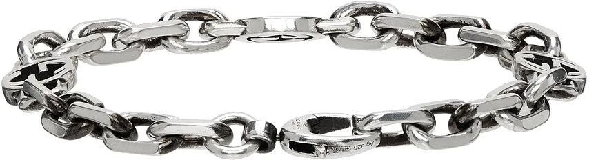 商品Gucci|Silver Chain Interlocking G Bracelet,价格¥2578,第4张图片详细描述