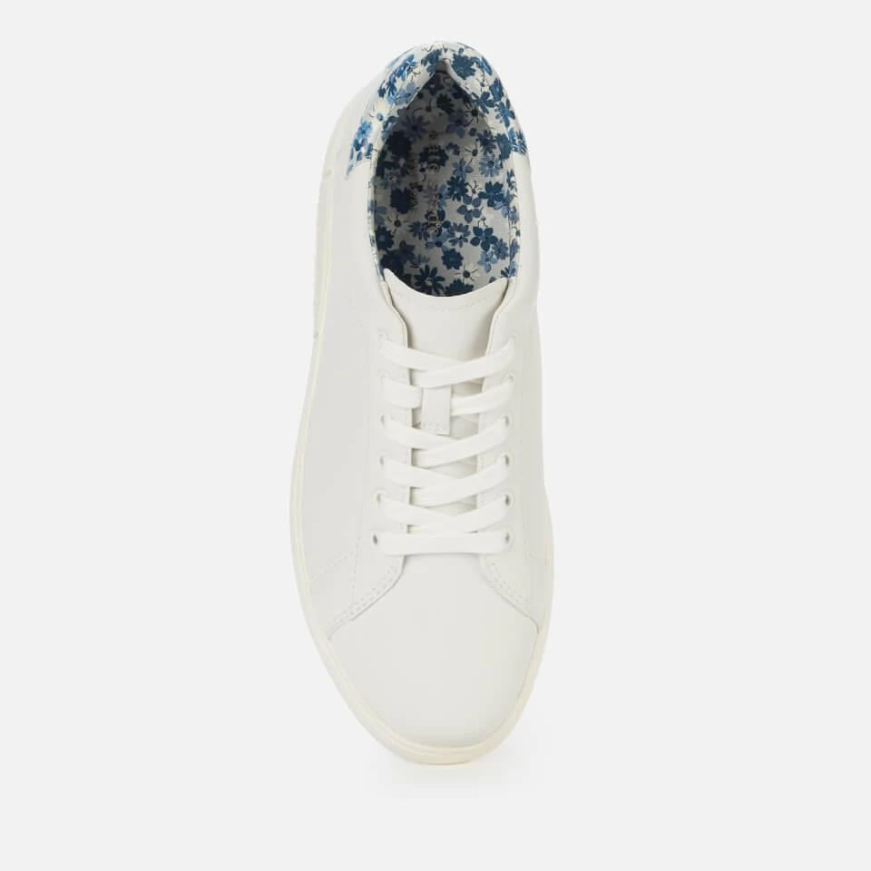 商品Kate Spade|KATE SPADE NEW YORK WOMEN'S LIFT LEATHER FLATFORM TRAINERS - OPTIC WHITE/BLUE FLORAL,价格¥488,第3张图片详细描述