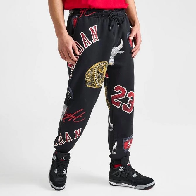 商品Jordan|Men's Jordan Essentials Allover Graphic Brooklyn Fleece Sweatpants,价格¥622,第3张图片详细描述