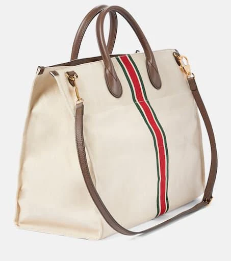 商品Gucci|L号亚麻折叠托特包,价格¥14978,第4张图片详细描述