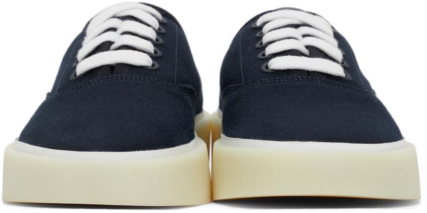 Navy Canvas 101 Backless Sneakers商品第2张图片规格展示