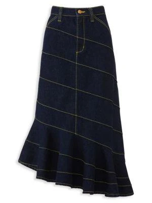 商品[二手商品] Tory Burch|​Asymmetric Stitched Denim Skirt,价格¥475,第4张图片详细描述