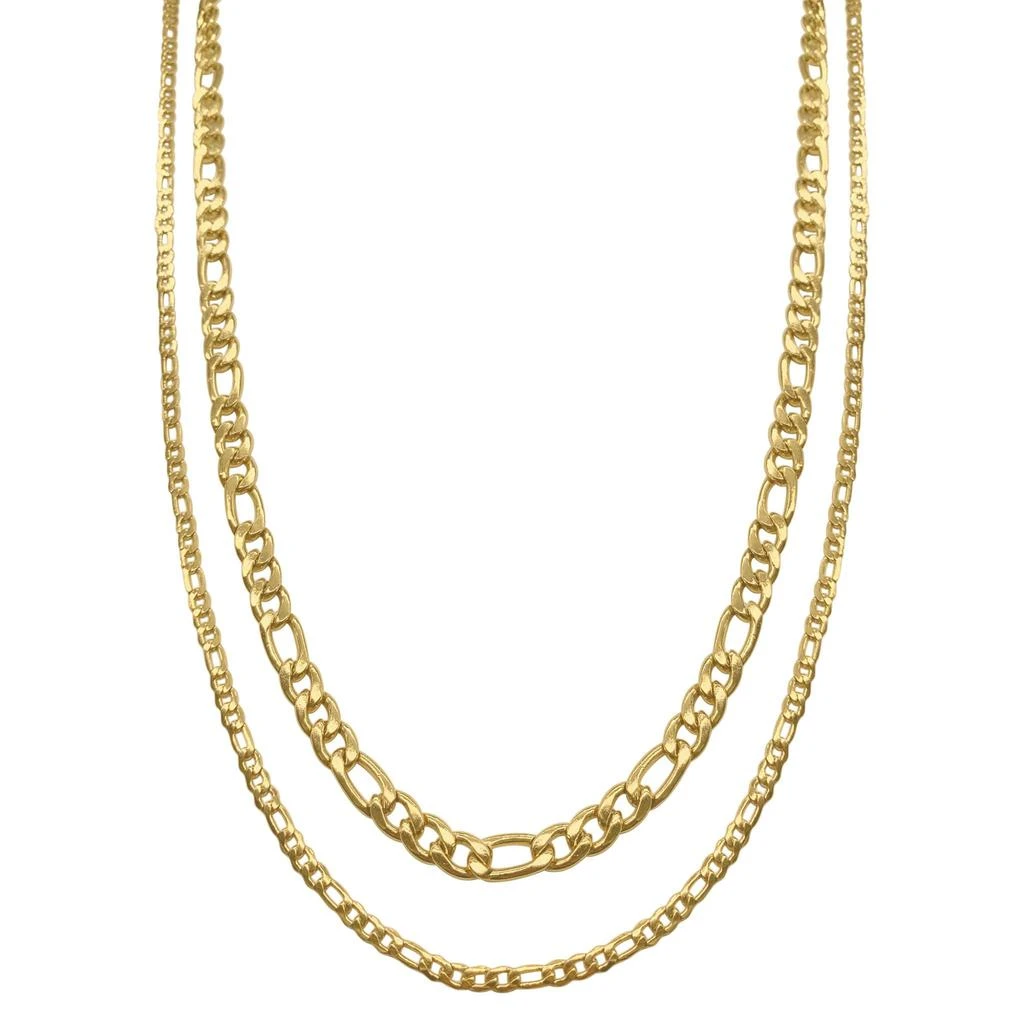 商品ADORNIA|Men's Water Resistant Figaro Chain Set gold,价格¥119,第1张图片