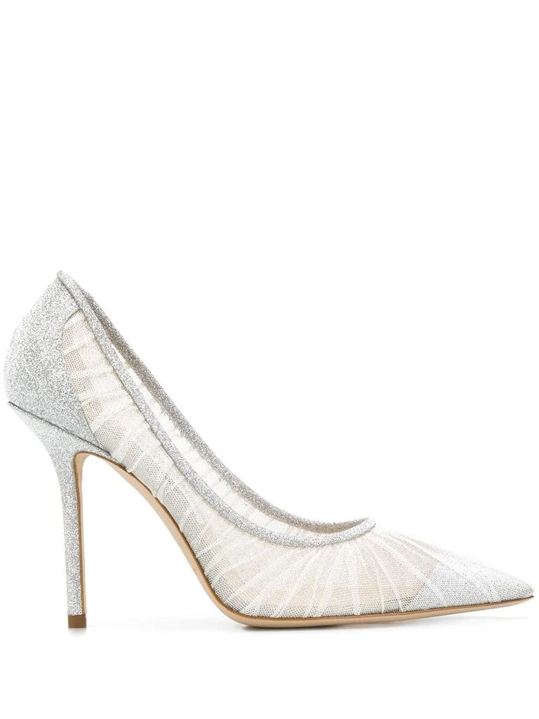 商品Jimmy Choo|Jimmy Choo Women Fine Glitter Fabric W/ Glitter Tulle Pumps,价格¥6070,第1张图片